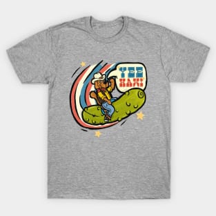 YEE HAW! - weird funny retro cowboy dog rodeo T-Shirt